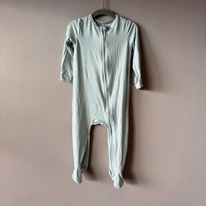 Caden Lane Baby Blue Bamboo Footed Double Zipper Sleeper Size 12-18 Months